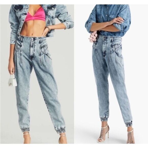 Retrofete Miriam Pant Jeans Size 29 High Rise Balloon Leg Cotton - Picture 15 of 15